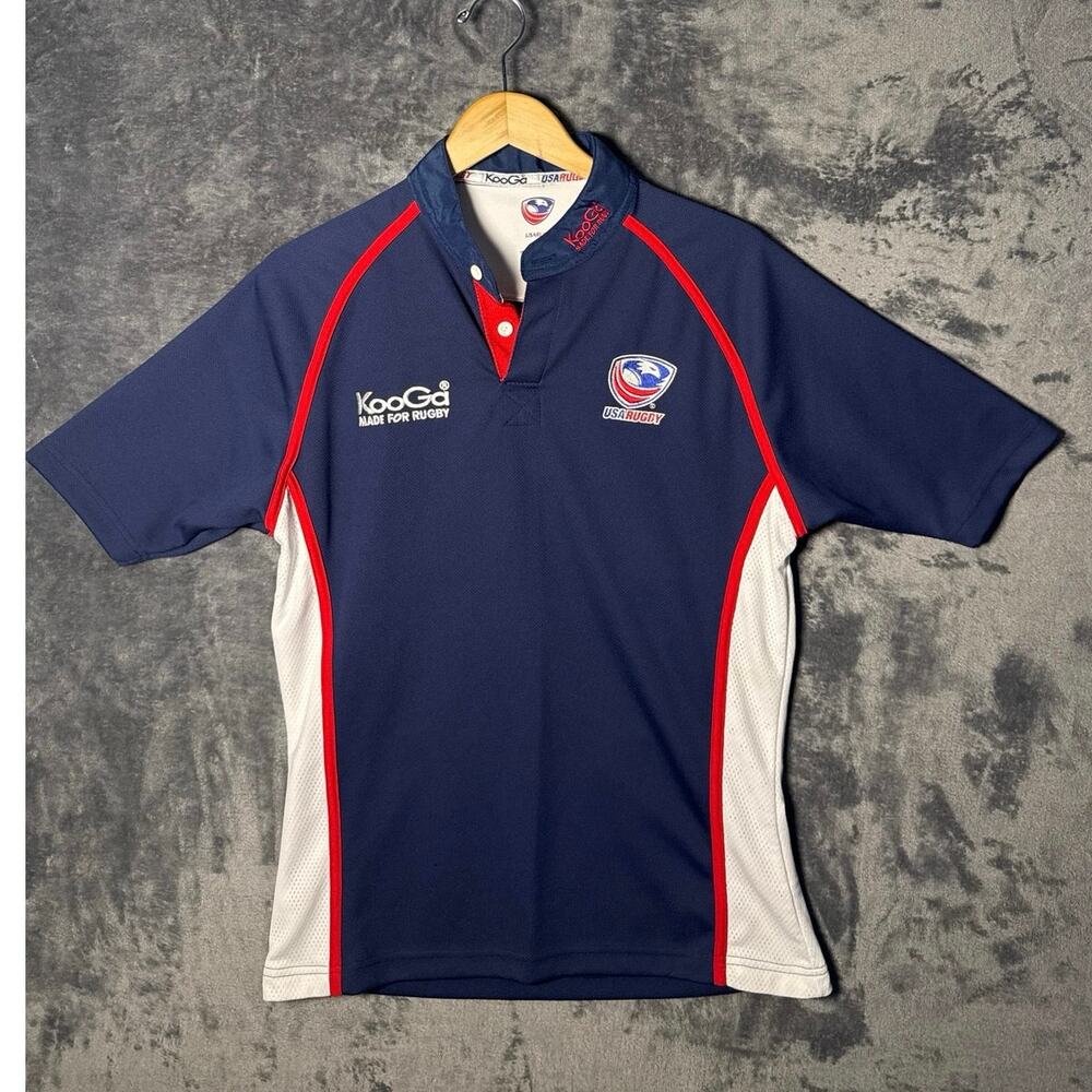 Y2K 07 USA Rugby Jersey KooGa #14 Eagles International Away Kit Navy Size Small